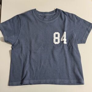 Brandy Melville Blue Tee with White '84' Print